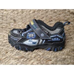Sketchers Hot Lights S Police Shoes Black Blue S.w.a.t Toddler Sneakers Size 11